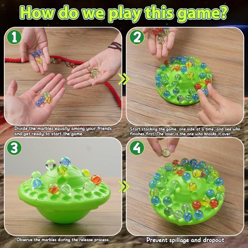 Bangzi Marble Game & Balance Game for Kids - 60 Premium Glass Marbles, Strategy Fun Toy for 1-4 Players, Ready to Play Out of The Box 8 Years Old - Image 2