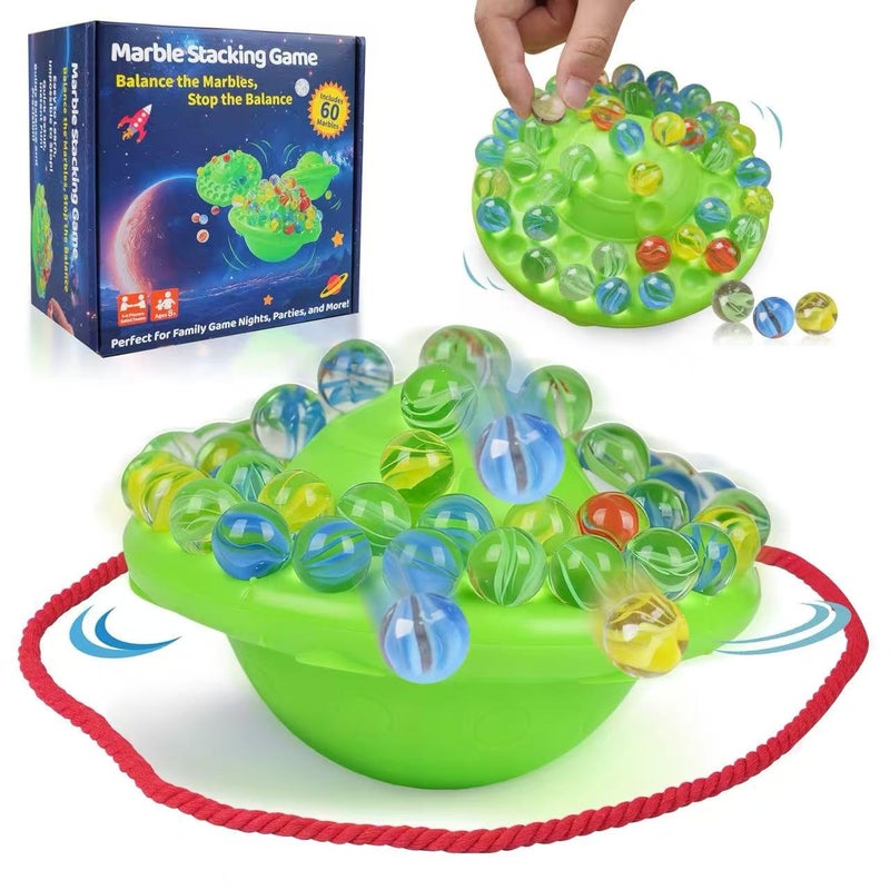 Bangzi Marble Game & Balance Game for Kids - 60 Premium Glass Marbles, Strategy Fun Toy for 1-4 Players, Ready to Play Out of The Box 8 Years Old - Image 1