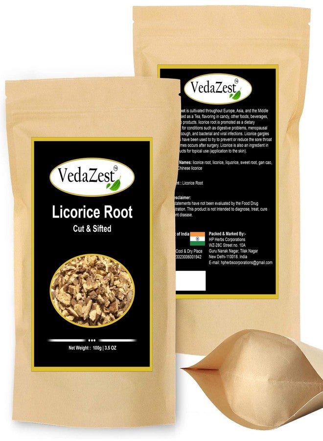 VedaZest Natural Licorice Root (100g), Non-GMO, Dried & Pure Licorice Root Tea, Mulethi, for Digestion, Skin Health, Hair & Face - Image 1