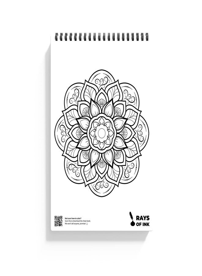 Rays Of Ink Mandala Coloring Book For Adults | Ideal For Stress Relieving, Relaxing & Meditation | 120 GSM Thick Paper - Image 5