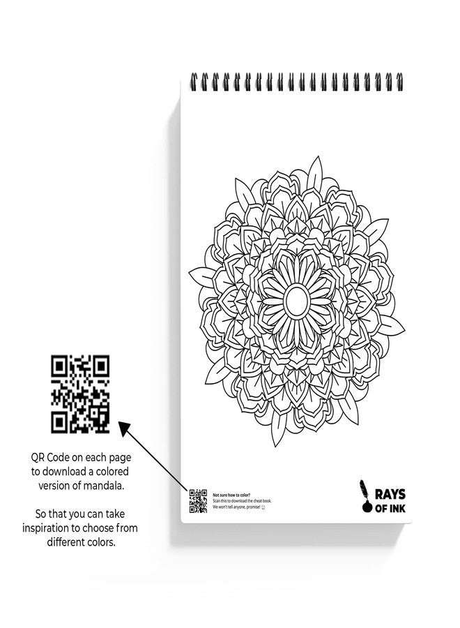 Rays Of Ink Mandala Coloring Book For Adults | Ideal For Stress Relieving, Relaxing & Meditation | 120 GSM Thick Paper - Image 2
