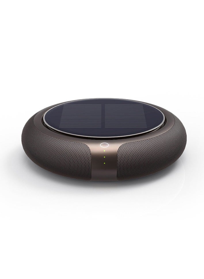 M MIAOYAN Solar Car Air Purifier – Ionic Deodorizer & Dust Remover | Mocha Gold, Premium Round Design  - Image 1