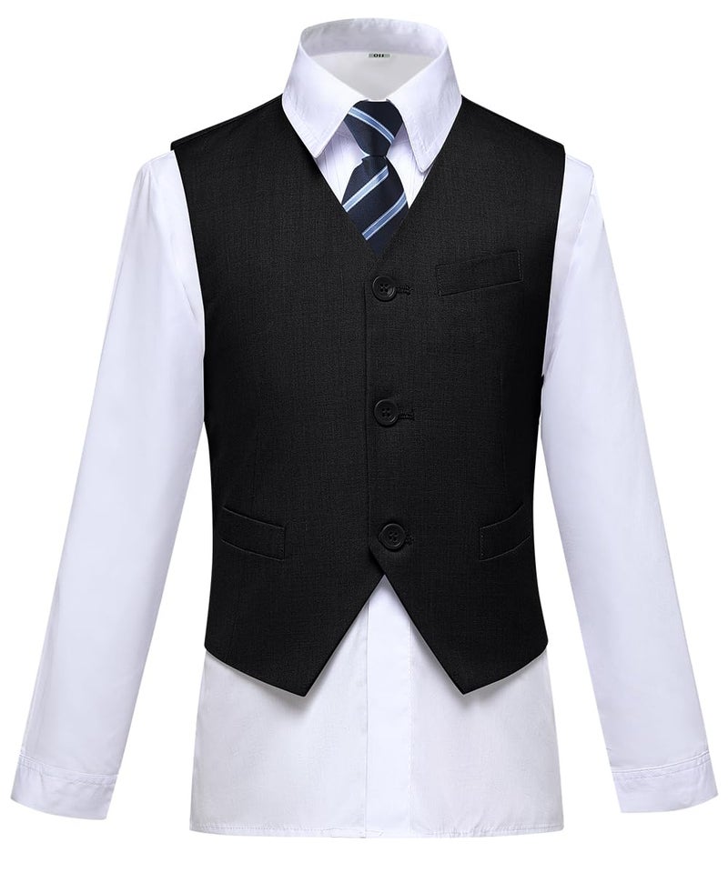 Visaccy Boys Suits Kids Vest and Pants Set Formal Wear Outfit Suit for Wedding Size 8 - Image 3