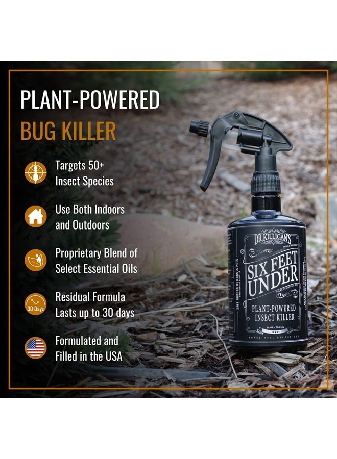 Dr. KILLIGAN'S Six Feet Under Plant Powered Insect Killer Spray | Indoor Natural Pest Control | Flea, Tick, Pantry & Clothing Moths, Ant, & Cockroach | Family Friendly, Pet Safe (24 oz)  - Image 2
