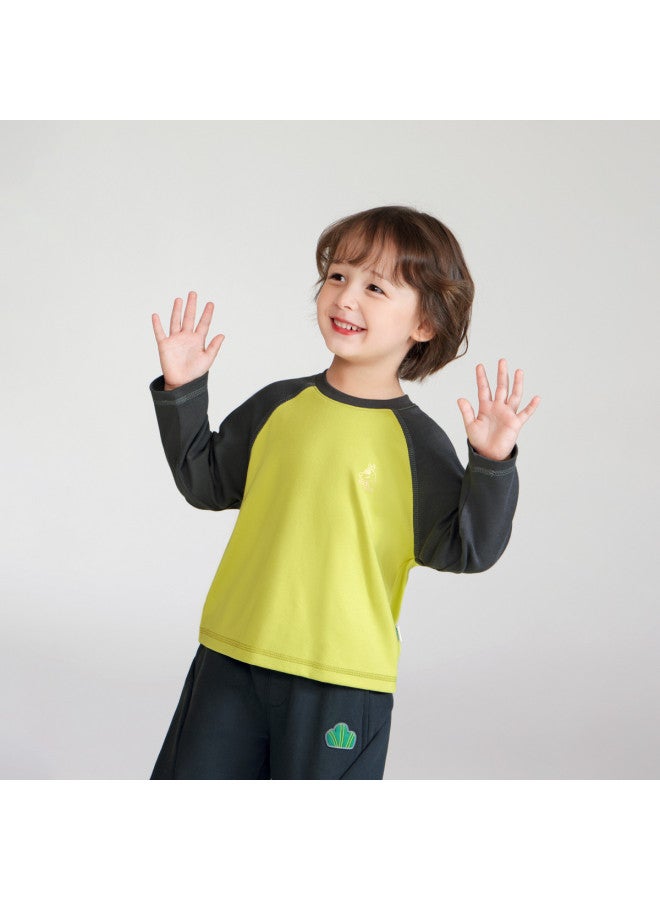 Antibacterial & Heating] Boys' Base Layer New Year's Long-sleeve T-shirt Inner Wear Baby Crewneck T-shirt Girls' Top - Image 4