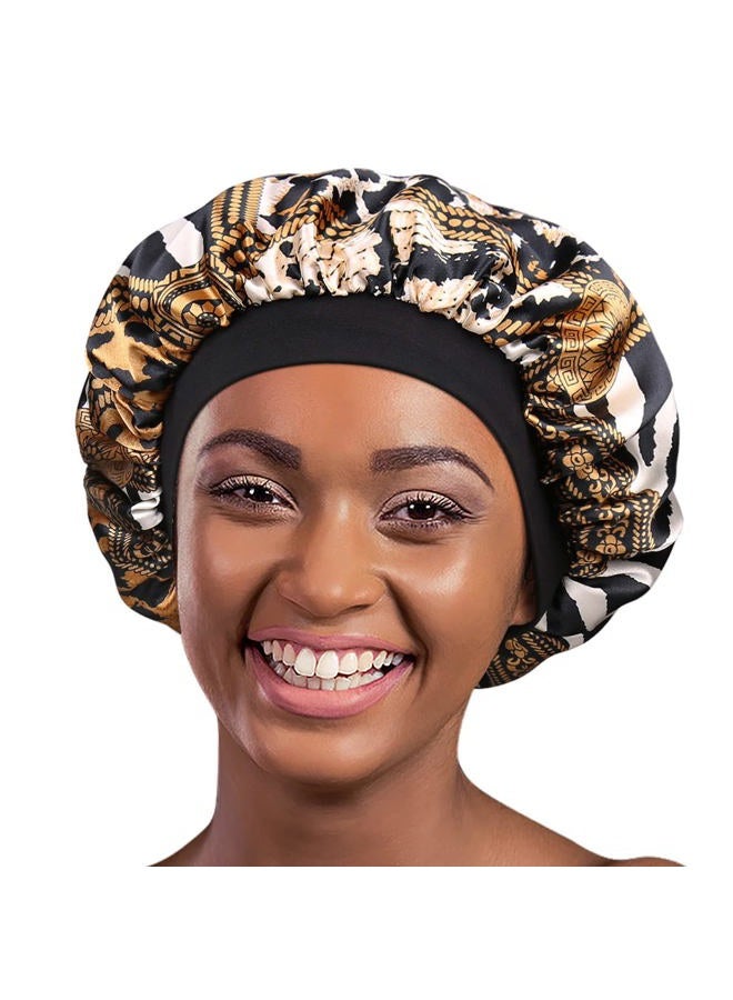 Alnorm (Retro Shapes) - Satin Sleeping Cap for Girls Women Turban Comfortable Headband Slouchy Beanie - Image 3