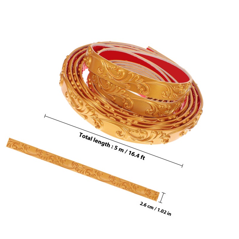 1 Roll Molding Trim Self Adhesive Peel And Stick Wall Trim Flexible Trim For Home Decor Mirror Frame And Ceiling Molding 5m - Image 2