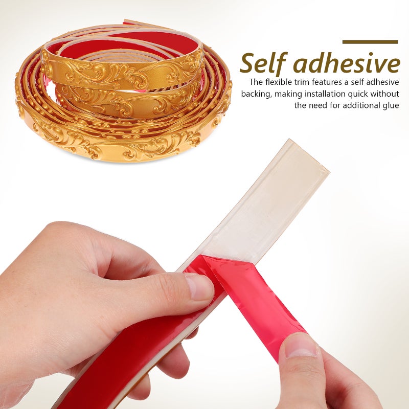 1 Roll Molding Trim Self Adhesive Peel And Stick Wall Trim Flexible Trim For Home Decor Mirror Frame And Ceiling Molding 5m - Image 5