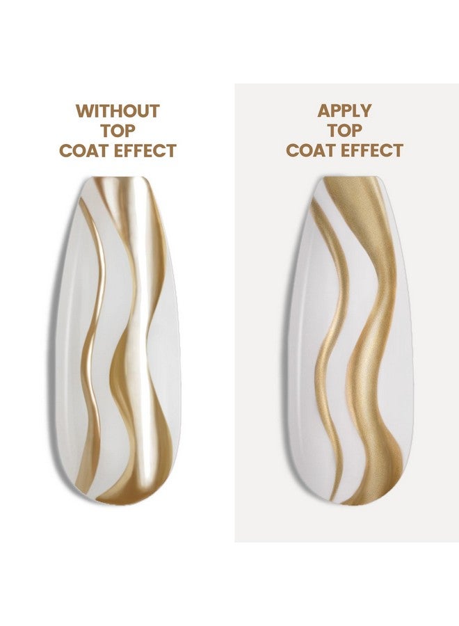 RARJSM Metallic Nail Art Gel Liner Bronze Gold Mirror Chrome 3D Effect Gel Nail Polish 8Ml Build In Thin Brush Metal Painted Drawing Striper Painting Gel Polish Soak Off Curing Requires For Home Salon - Image 4