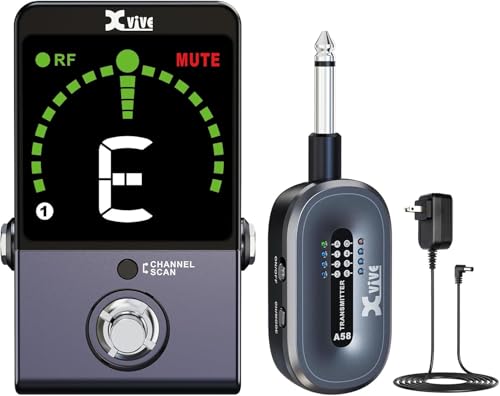 Xvive P58 Wireless Guitar Pedal System 58GHz Wireless Guitar Transmitter and Chromatic tuner Pedal Receiver for Active or Passive Pickup Bass Guitar PiezoElectric Acoustic Guitar - Image 1