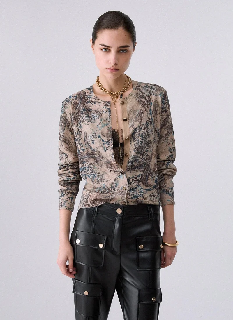 ليو جو Printed Knit Cardigan