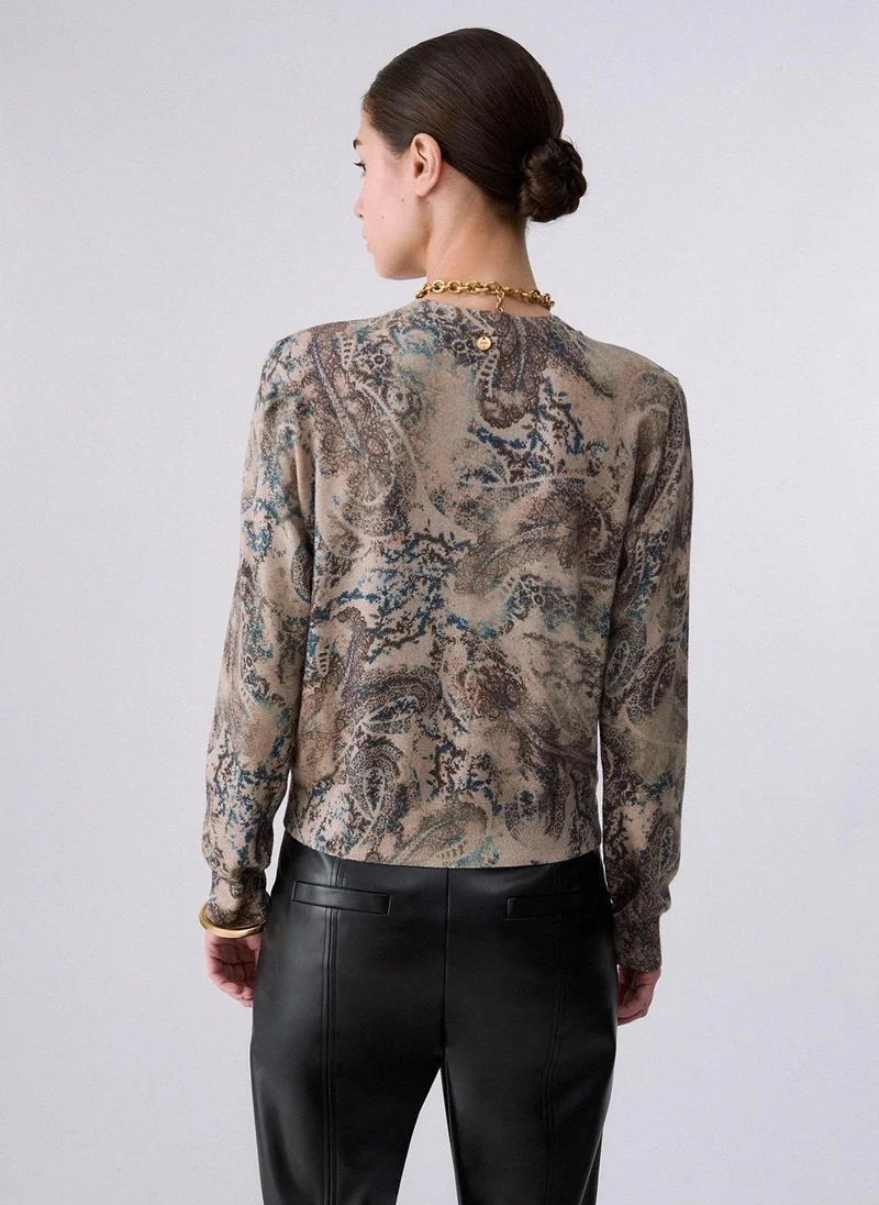 ليو جو Printed Knit Cardigan