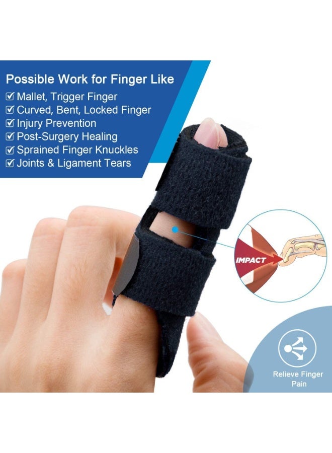 دعامة إصبع زنادي عدد 4 قطع لتقويم الإصبع – جبيرة قابلة للتعديل لعلاج إصبع المطرقة ودعم مفاصل الأصابع - Image 4