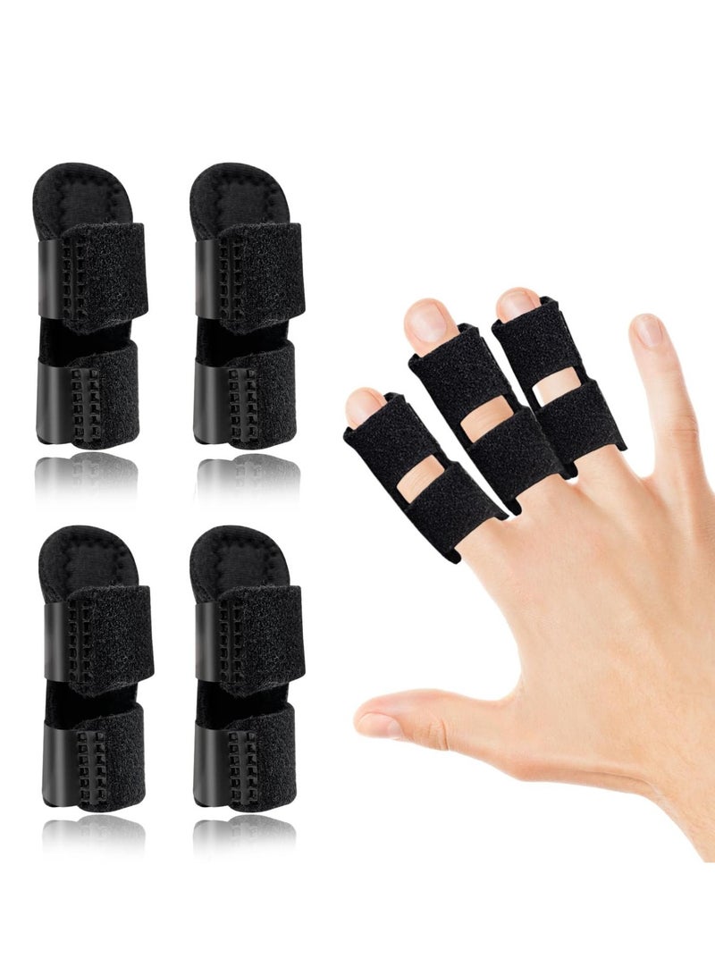 دعامة إصبع زنادي عدد 4 قطع لتقويم الإصبع – جبيرة قابلة للتعديل لعلاج إصبع المطرقة ودعم مفاصل الأصابع - Image 1