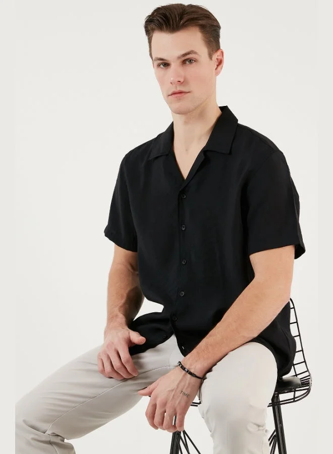 Buratti  Buratti Regular Fit Apache Collar Short Sleeve Modal Shirt Men's SHIRT CF24S117929 for Men | Best Price UAE