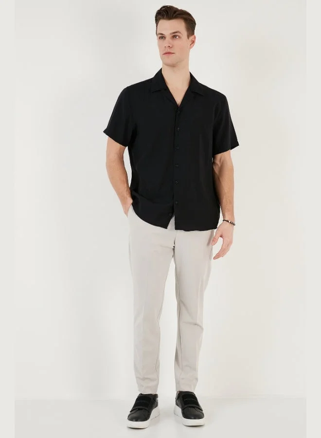 Buratti  Buratti Regular Fit Apache Collar Short Sleeve Modal Shirt Men's SHIRT CF24S117929 for Men | Best Price UAE