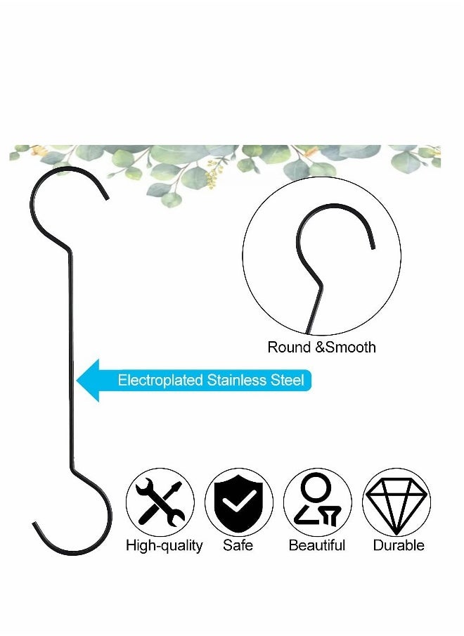 Generic - 5 PCS Bird Feeder Hooks Heavy Duty S Hooks for Hanging Long S Hooks Rustproof Tree Branch Hook for Indoor and Outdoor Wardrobe Hooks Fence Hooks Garden Hooks Tree Hooks 30 * 6cm, Black - Image 1