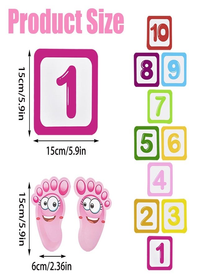 ZLY 10 PCS Number Lattice Floor Sticker with Footprint Stickers,Funny Number Hopscotch Game Floor Stickers Wall Decals for Classroom Bedroom Living Room Ground Corridor Nursery - Image 5