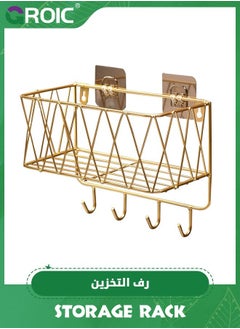 جرويك علبة الدش، منظم أرفف الدش اللاصق، شامبو الحمام، رف تخزين المطبخ، دش مقاوم للصدأ مثبت على الحائط بدون حفر للاستحمام الداخلي  - Image 1
