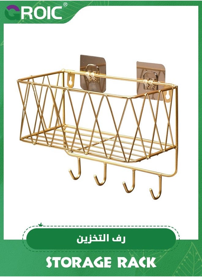 GROIC Shower Caddy,Adhesive Shelves Organizer,Bathroom Shampoo Organizer Shelves, Kitchen Storage Rack, No Drilling Wall Mounted Rustproof Shelf for Inside  - Image 1