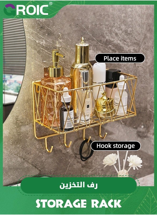GROIC Shower Caddy,Adhesive Shelves Organizer,Bathroom Shampoo Organizer Shelves, Kitchen Storage Rack, No Drilling Wall Mounted Rustproof Shelf for Inside  - Image 2