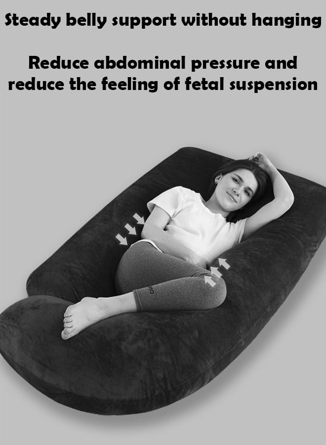 ZCM-HAPPY J-Shaped Pregnancy Pillow Full Body Maternity Pillow with Removable Cover, Side Sleeping, Back, Legs and Belly Support, Ideal for Reading, Nursing, and Comfortable Rest  - Image 3