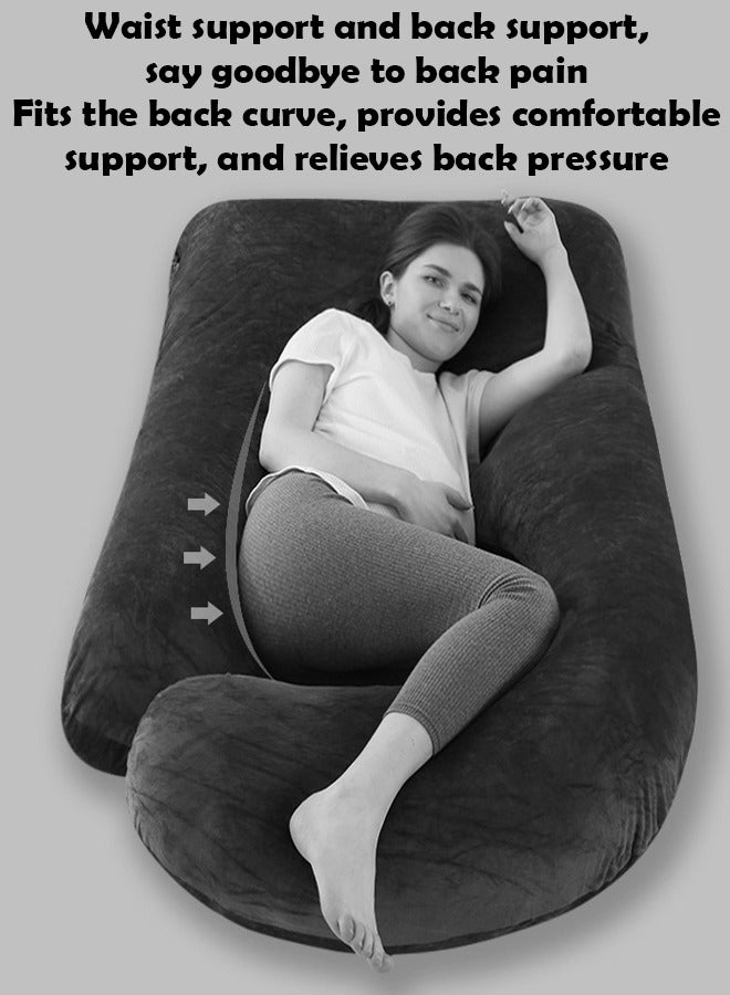 ZCM-HAPPY J-Shaped Pregnancy Pillow Full Body Maternity Pillow with Removable Cover, Side Sleeping, Back, Legs and Belly Support, Ideal for Reading, Nursing, and Comfortable Rest  - Image 4