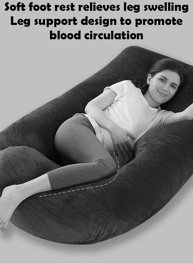 ZCM-HAPPY J-Shaped Pregnancy Pillow Full Body Maternity Pillow with Removable Cover, Side Sleeping, Back, Legs and Belly Support, Ideal for Reading, Nursing, and Comfortable Rest  - Image 5