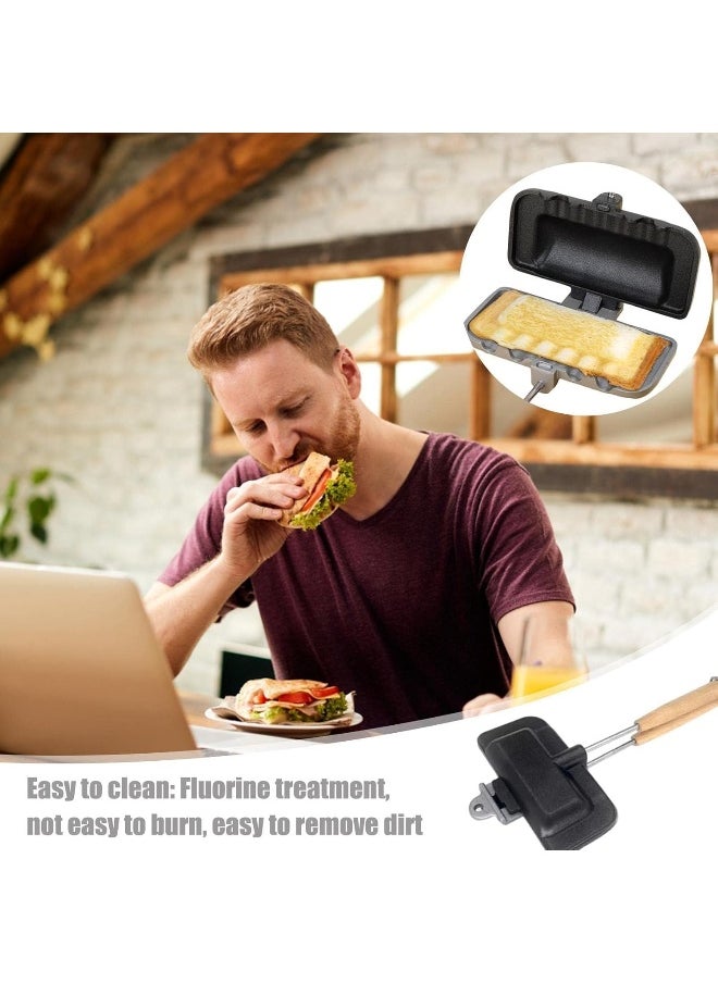 Generic - HWLVH Toasted Sandwich Maker, Non-Stick Stovetop Toastie Maker With Handle, Double Sided Frying Pan Grilled Cheese Maker, Panini Maker Pan For Breakfast, Toastie Sandwich Maker For Home Camping - Image 1