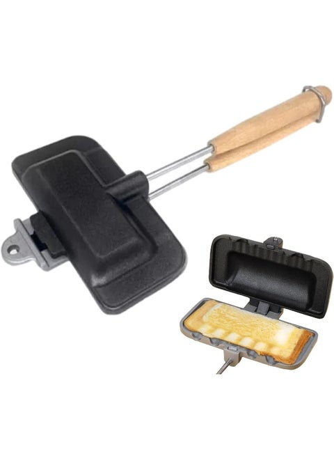 HWLVH Toasted Sandwich Maker, Non-Stick Stovetop Toastie Maker With Handle, Double Sided Frying Pan Grilled Cheese Maker, Panini Maker Pan For Breakfast, Toastie Sandwich Maker For Home Camping