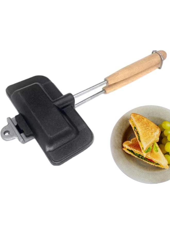 Generic - HWLVH Toasted Sandwich Maker, Non-Stick Stovetop Toastie Maker With Handle, Double Sided Frying Pan Grilled Cheese Maker, Panini Maker Pan For Breakfast, Toastie Sandwich Maker For Home Camping - Image 1