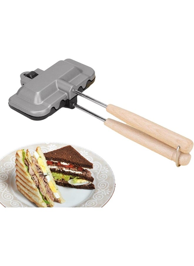 Generic - HWLVH Toasted Sandwich Maker, Non-Stick Stovetop Toastie Maker With Handle, Double Sided Frying Pan Grilled Cheese Maker, Panini Maker Pan For Breakfast, Toastie Sandwich Maker For Home Camping - Image 1