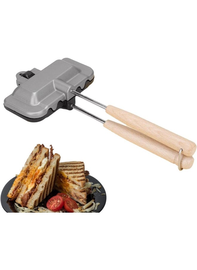 Generic - HWLVH Toasted Sandwich Maker, Non-Stick Stovetop Toastie Maker With Handle, Double Sided Frying Pan Grilled Cheese Maker, Panini Maker Pan For Breakfast, Toastie Sandwich Maker For Home Camping - Image 1