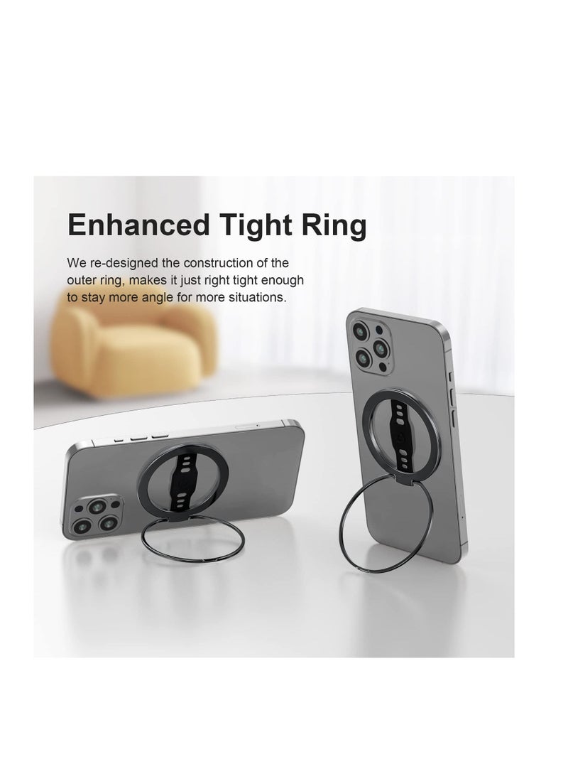 Generic - Magnetic Phone Ring Holder, Upgrade Phone Grip Stand, Black Magnetic Finger Phone Ring, Removable Magnetic Ring Holder Kickstand Loop, Only for iPhone 14, 13, 12 Pro/Max/Plus - Image 1