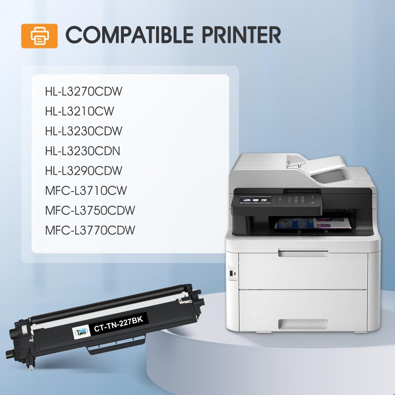 Cool Toner TN227 TN-227BK/C/M/Y High Yield Toner Cartridge 4 Pack:Compatible Replacement for Brother TN 227 TN-227 TN-223BK/C/M/Y TN223 for HL-L3270CDW MFC-L3770CDW HL-L3290CDW MFC-L3750CDW HL-L3210CW Printer - Image 2
