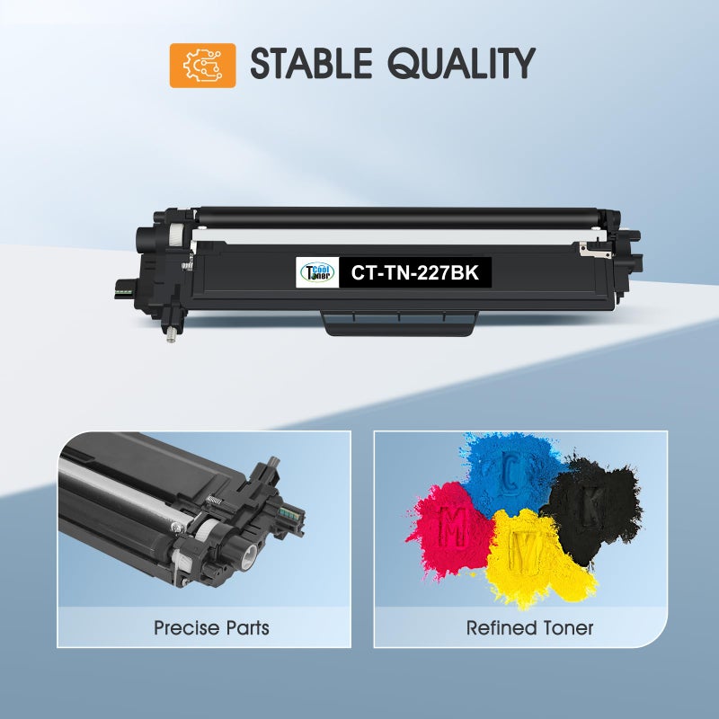 Cool Toner TN227 TN-227BK/C/M/Y High Yield Toner Cartridge 4 Pack:Compatible Replacement for Brother TN 227 TN-227 TN-223BK/C/M/Y TN223 for HL-L3270CDW MFC-L3770CDW HL-L3290CDW MFC-L3750CDW HL-L3210CW Printer - Image 4