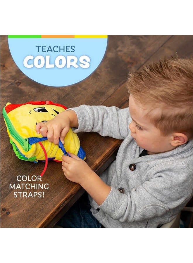 Buckle Toys Buckle Toys Bongo Square Travel Essentials for Toddlers 1-3 and Road Trips Activities for Kids, Toddler Learning Toys 1-3 and Sensory Toy to Develop Fine Motor Skills and Learn Numbers and Colors  - Image 3