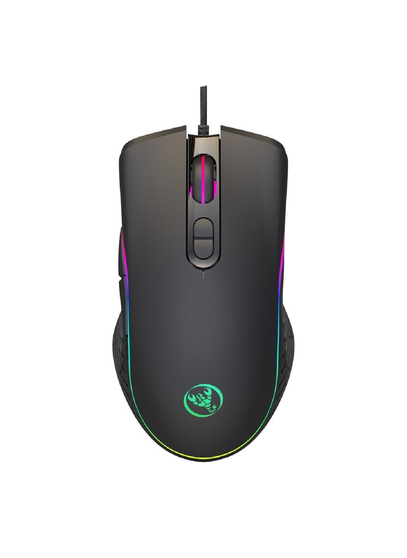 YONK A867 RGB Backlit Optical Gaming Mouse Black  - Image 1