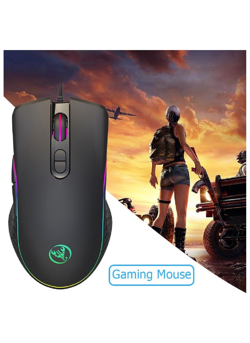 YONK A867 RGB Backlit Optical Gaming Mouse Black  - Image 2