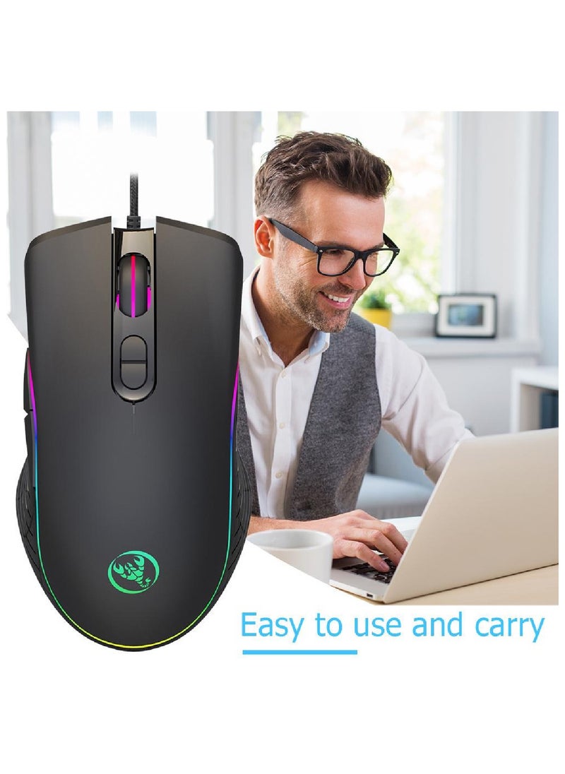 YONK A867 RGB Backlit Optical Gaming Mouse Black  - Image 4