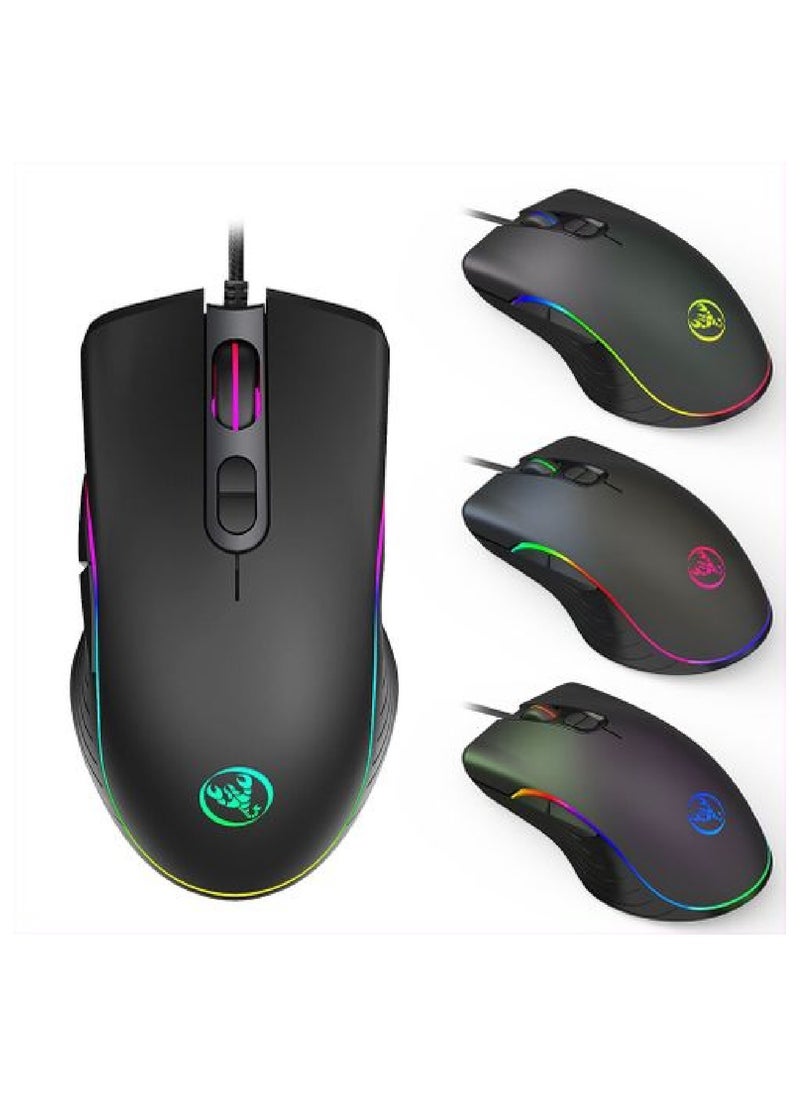 YONK - A867 RGB Backlit Optical Gaming Mouse Black - Image 1