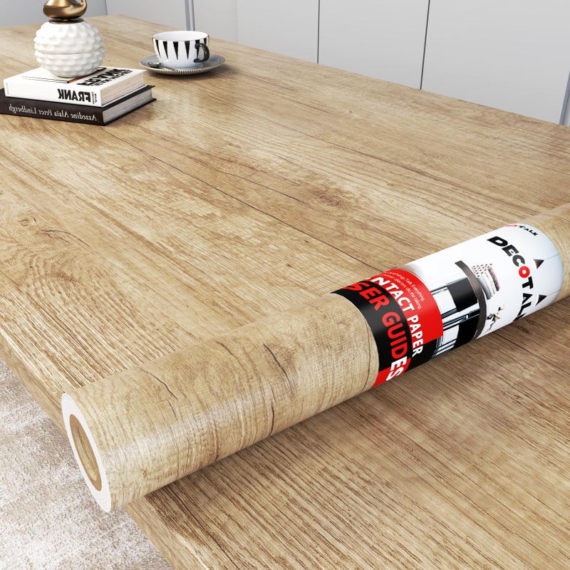 Decotalk Light Wood Contact Paper Peel and Stick Wood Countertop Contact Paper Light Woods Grain Cover Papers for Countertops Waterproof 177x120 Inch Timber Look Wallpaper Removable Woods Vinyl Wrap