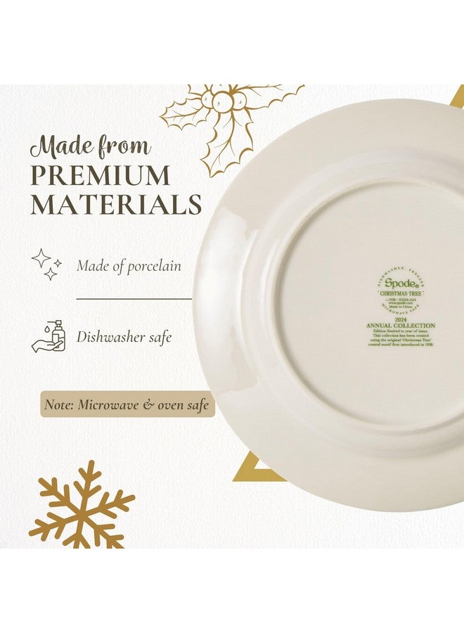 Spode Christmas Tree 8" Porcelain Dinner Plate, 2024 Annual Collector Plate - Holiday Dinnerware & Decorative Plate, Winter Serving for All Parties & Occasions - For Casserole, Appetizers, Brisket - Image 4