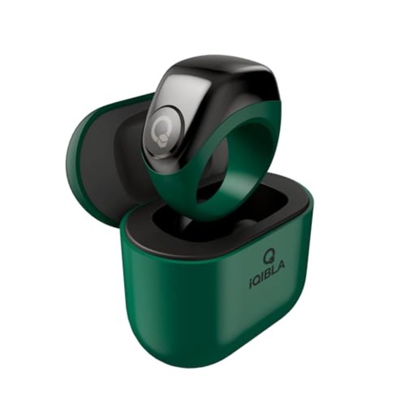 Muslim prayer ring for daily worship use, silicone band with green finish, OLED display and counter, IPX67 waterproof, three size options - Image 1