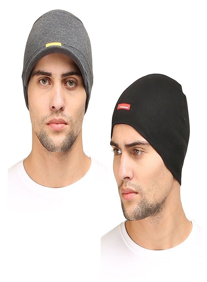 FabSeasons Cotton Skull Cap, Combo Pack of 2 - Image 1