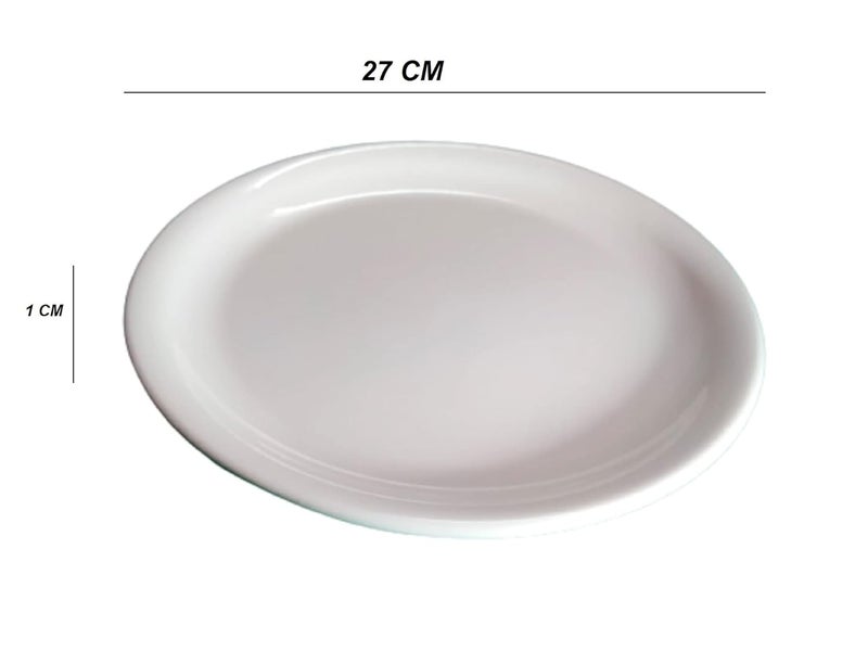 Servewell Melamine Dinner Serving Plate Set of 6 White - Image 2