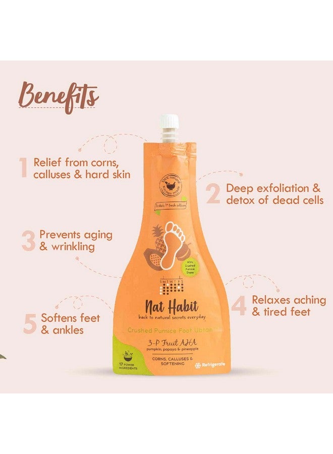 عادة نات Nat Habit Fresh 3P-AHA Foot Ubtan، مقشر للقدمين بحجر الخفاف المطحون | لتخفيف الجلد القاسي، والتقشير العميق | يمنع الشيخوخة والتجاعيد | طبيعي 100%، مستوحى من الأيورفيدا، عبوة من قطعتين  - Image 3