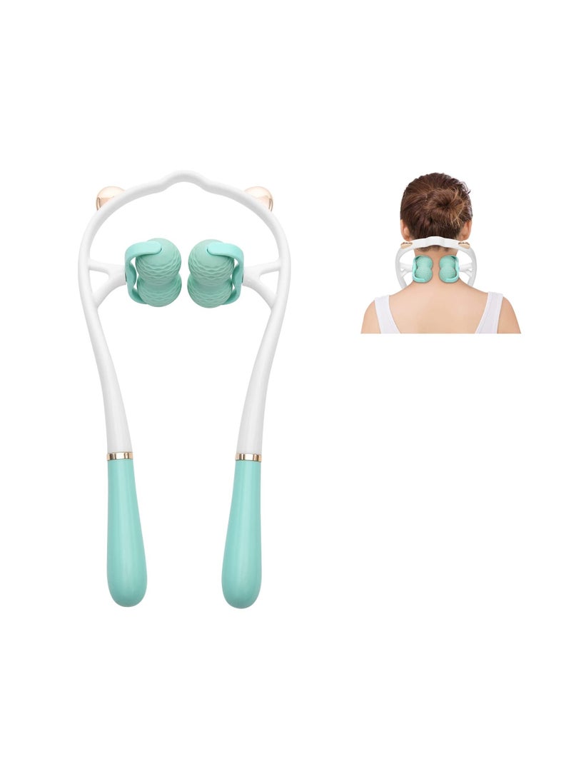 Y&D SYOSI Neck Massager, Handheld Pressure Point Roller Massager Tools for Pain Relief Deep Tissue - Suitable Legs Cervical Waist and Shoulder Relaxer, Self-Massage (Green) - Image 1