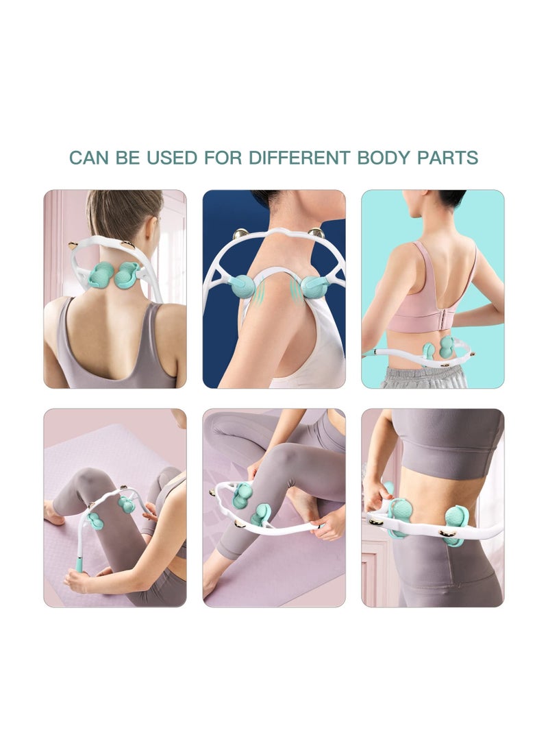 Y&D SYOSI Neck Massager, Handheld Pressure Point Roller Massager Tools for Pain Relief Deep Tissue - Suitable Legs Cervical Waist and Shoulder Relaxer, Self-Massage (Green) - Image 4