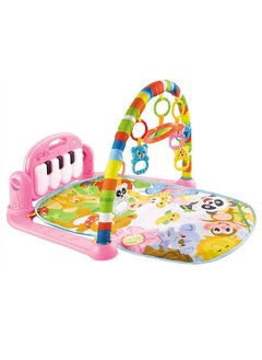Baby Playmat Kick and Play Piano Gym with Music LED Lights Hanging Toys Mirror Musical Activity Center Baby Tummy Time Play Mat for Newborn Toddlers